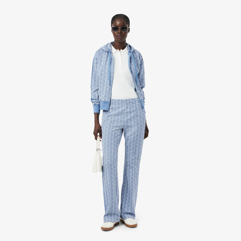 Женские расклешенные спортивные брюки Lacoste с монограммой