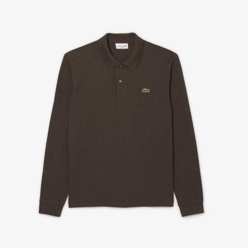 Мужское поло Lacoste L.12.21 классического кроя с длинным рукавом