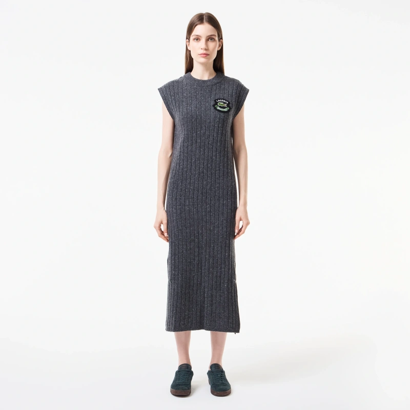 Женское обтягивающее шерстяное платье Lacoste