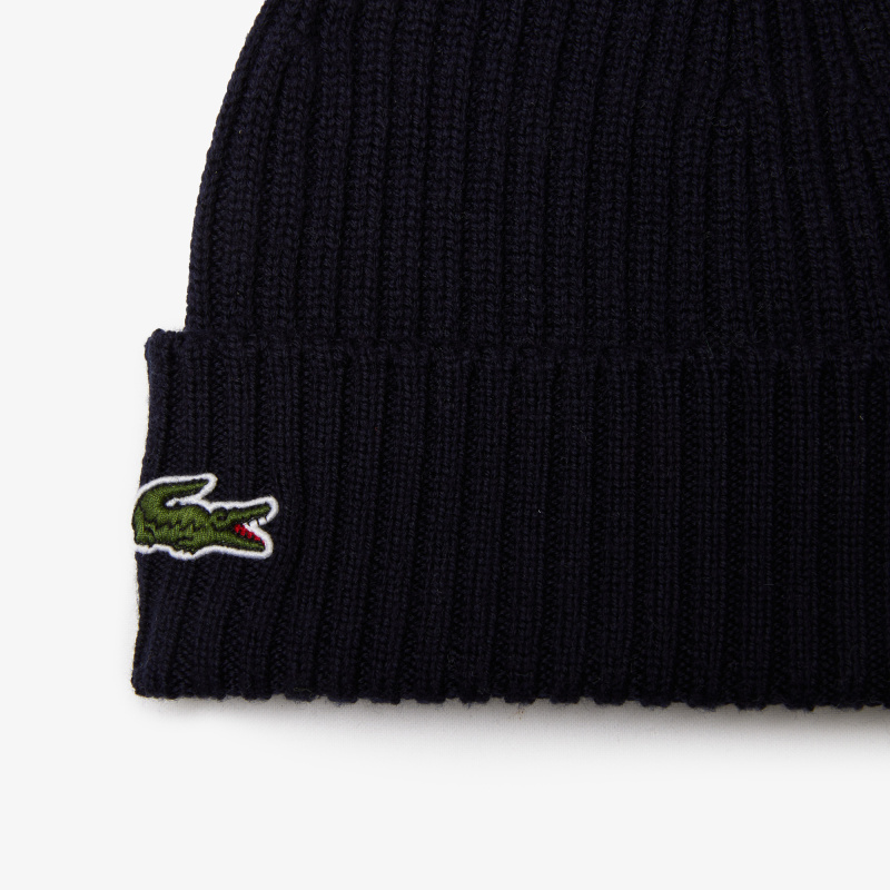 Шерстяная шапка Lacoste Unisex в рубчик