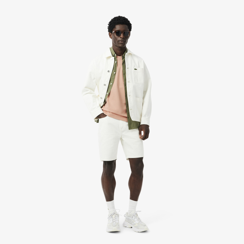 Мужская футболка Lacoste из хлопка с нагрудным карманом