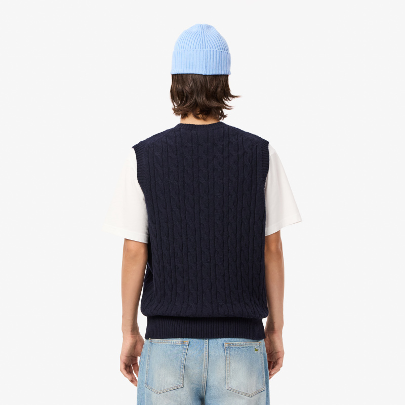 Мужской жилет Lacoste из овечьей шерсти без рукавов