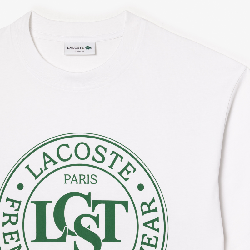 Мужская футболка Lacoste из плотного хлопка с принтом