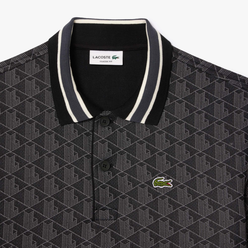 Мужское поло Lacoste классического кроя с монограммой