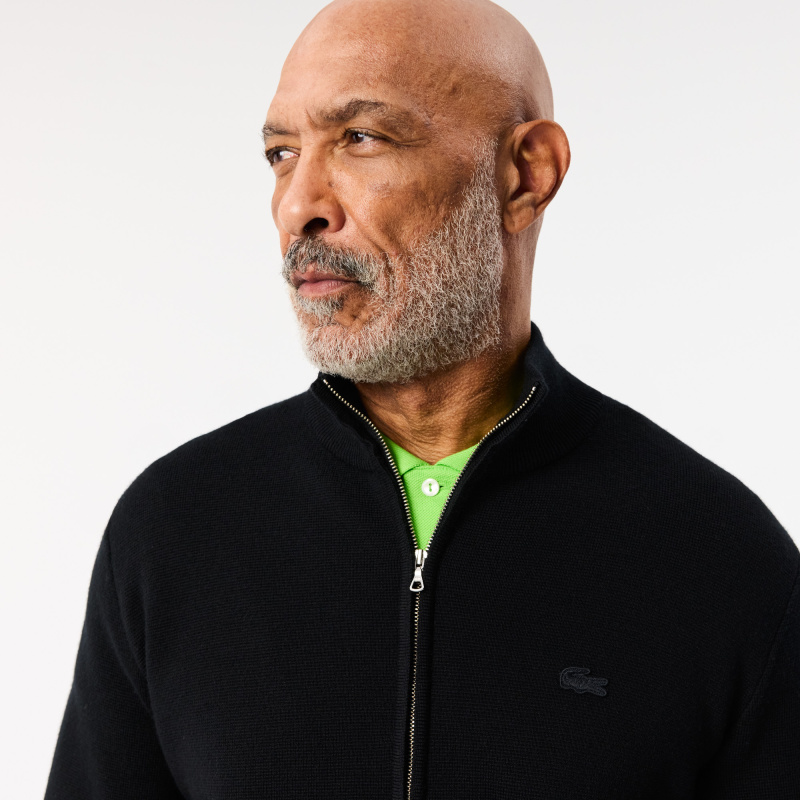 Мужской шерстяная свитер Lacoste на молнии
