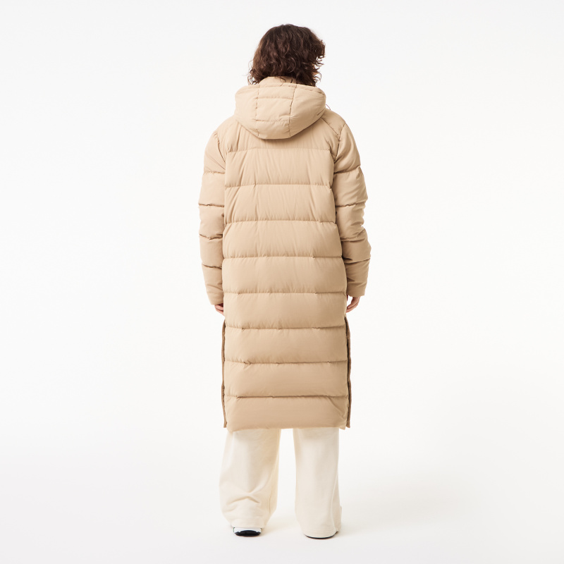 Женский длинный пуховик Lacoste с высоким воротом