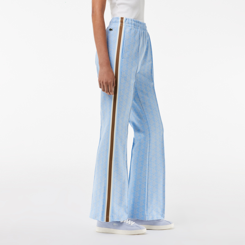 Женские расклешенные спортивные брюки Lacoste с монограммой