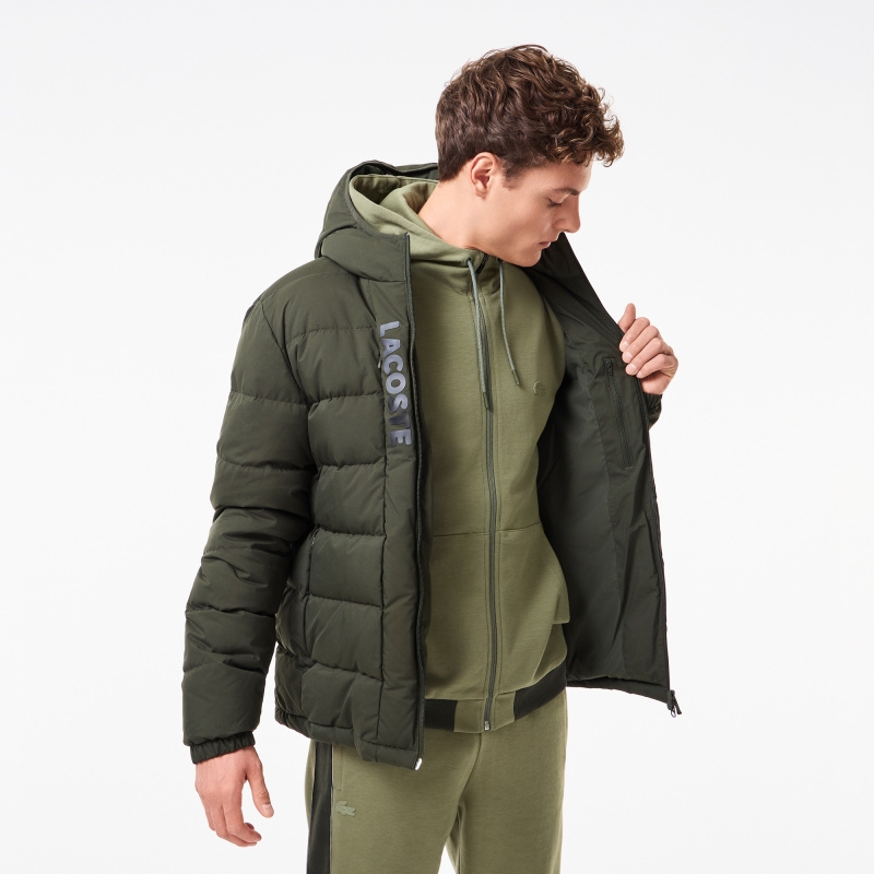 Мужская куртка-бомбер Lacoste на молнии из хлопка