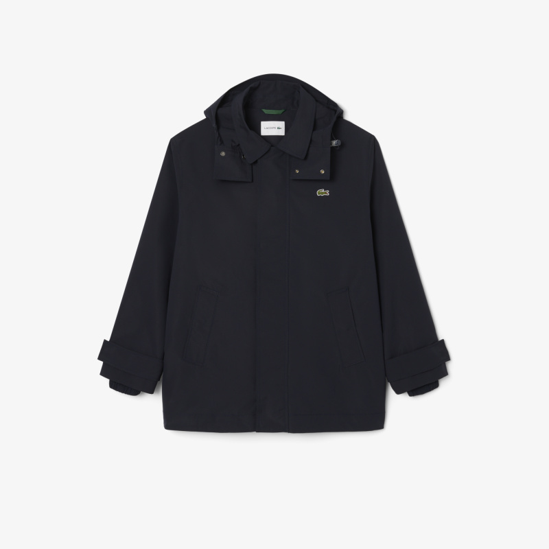 Мужская водоотталкивающая парка Lacoste средней длины с капюшоном