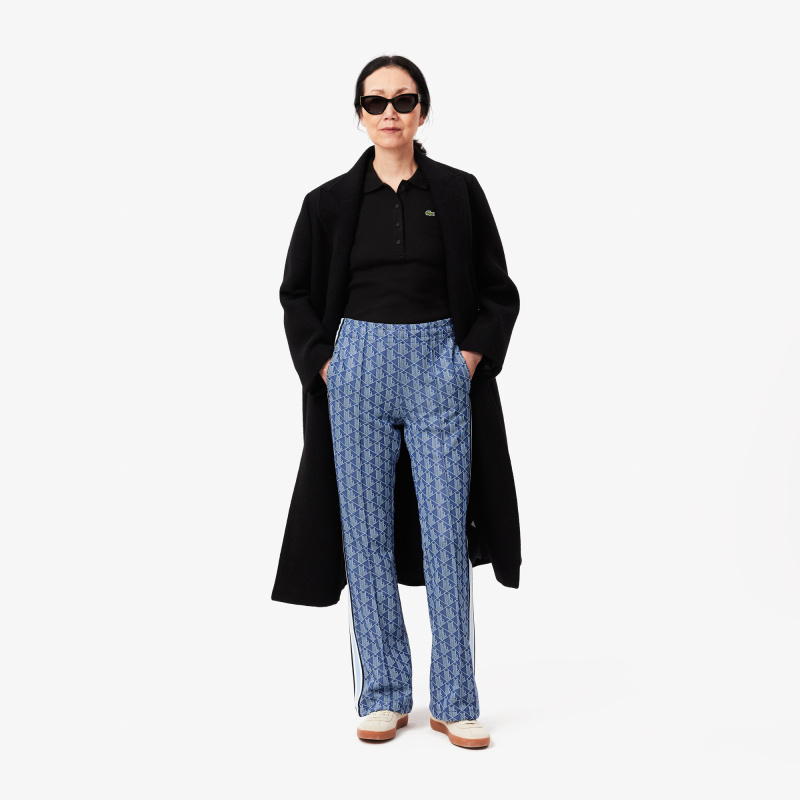 Женские расклешенные спортивные брюки Lacoste с монограммой