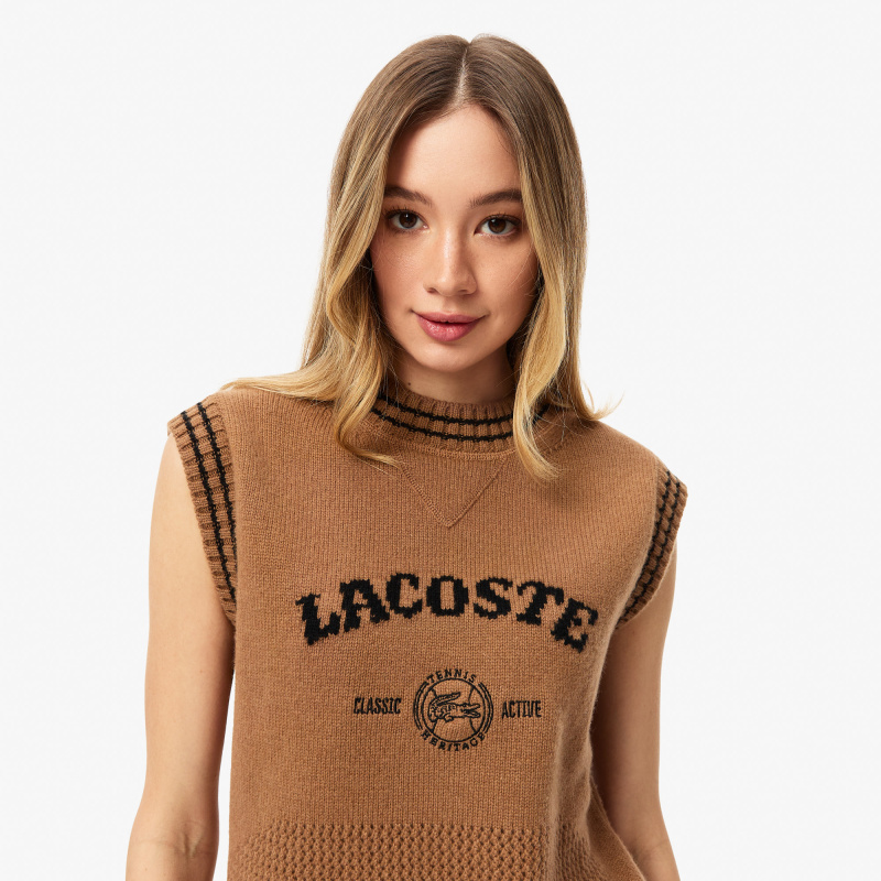 Женский свитер без рукавов Lacoste классического кроя