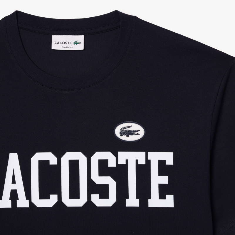 Мужская футболка Lacoste из хлопка с контрастным значком