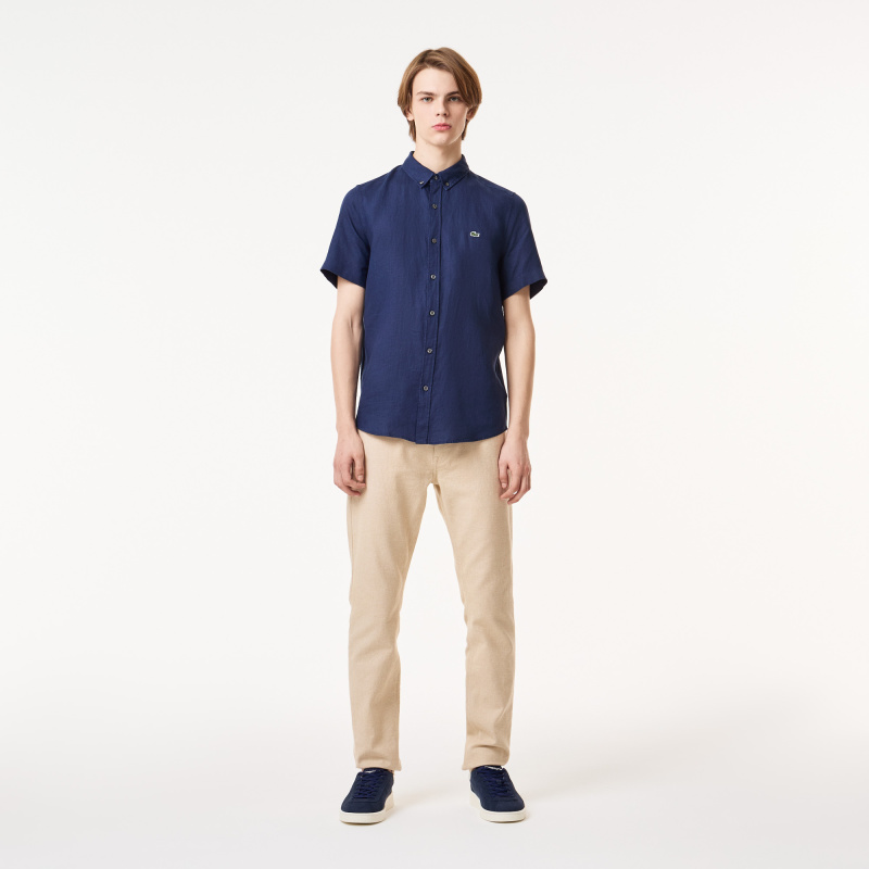 Мужская льнаная рубашка Lacoste