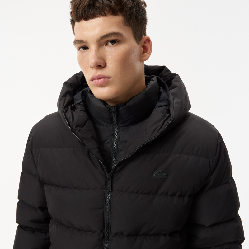 Мужской стёганый пуховик Lacoste с капюшоном