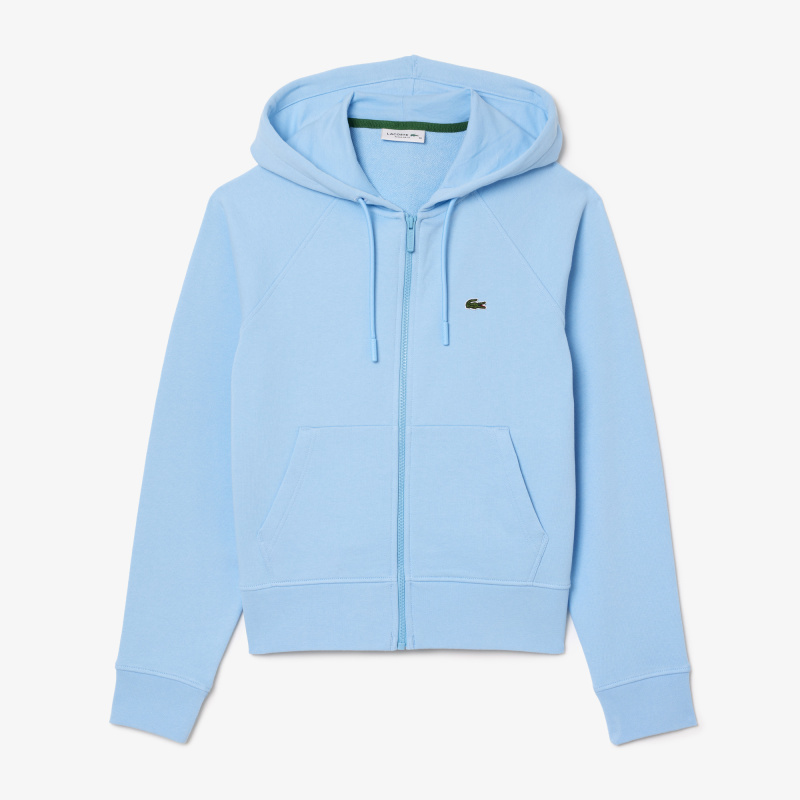 Женская флисовая толстовка Lacoste с капюшоном на молнии