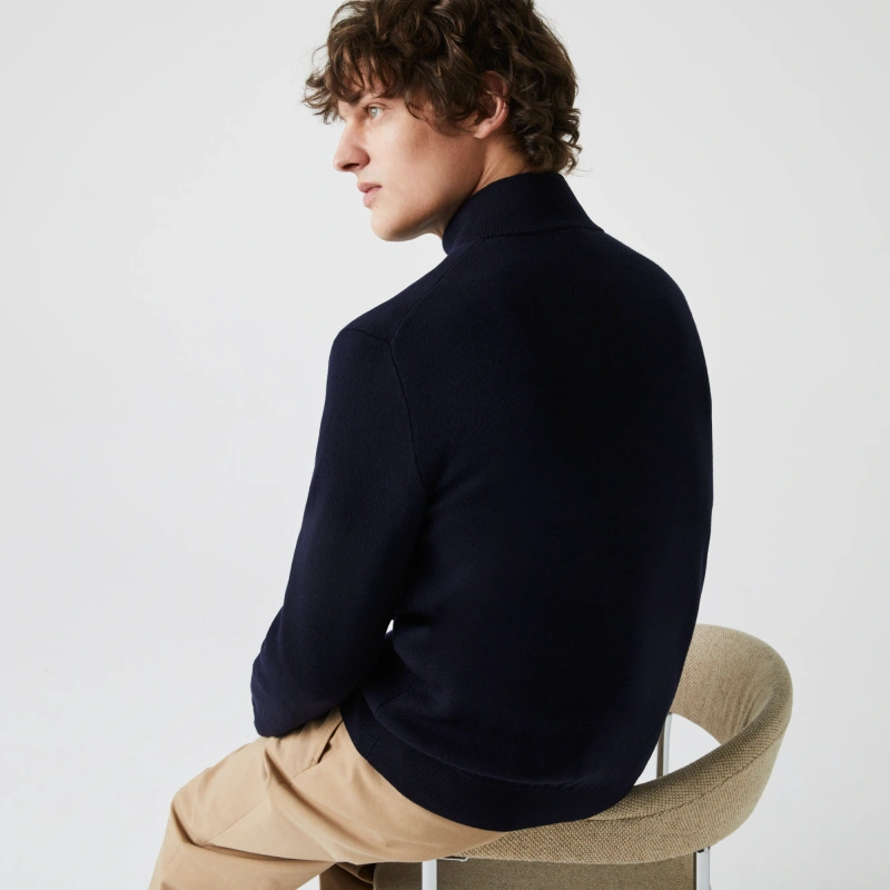 Мужской шерстяной свитер Lacoste на молнии