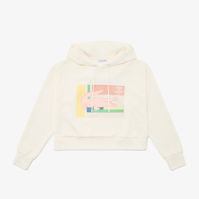 Женская короткая толстовка Lacoste с капюшоном