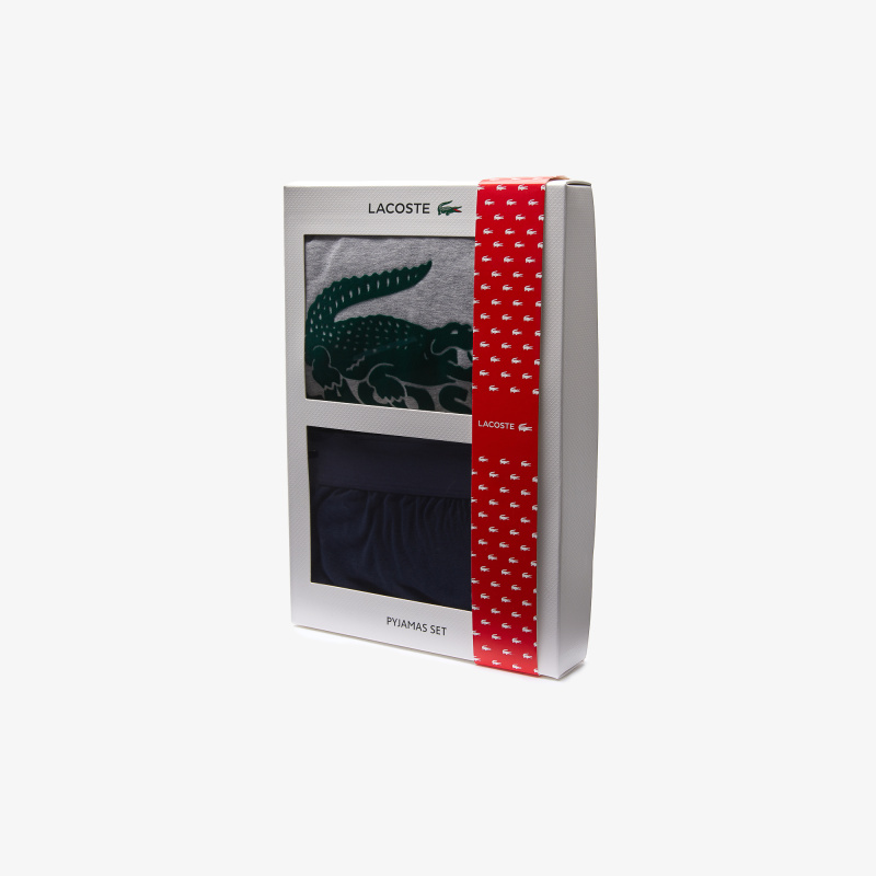 Мужская пижама Lacoste с логотипом (Футболка/ брюки)