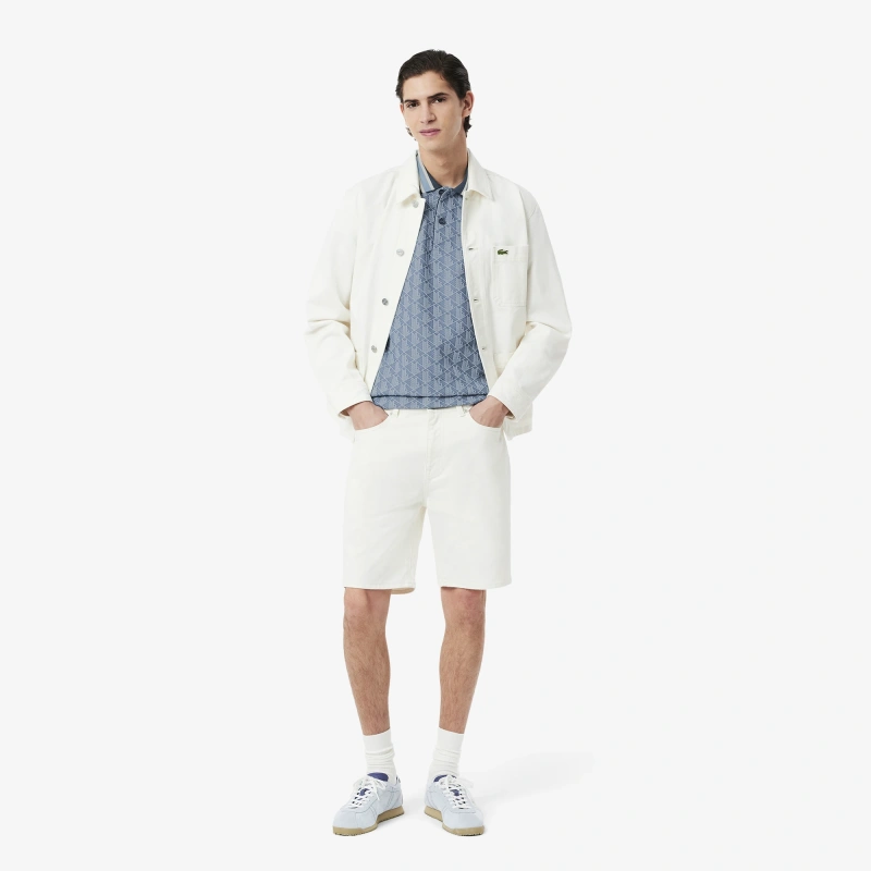 Мужское поло Lacoste классического кроя с монограммой