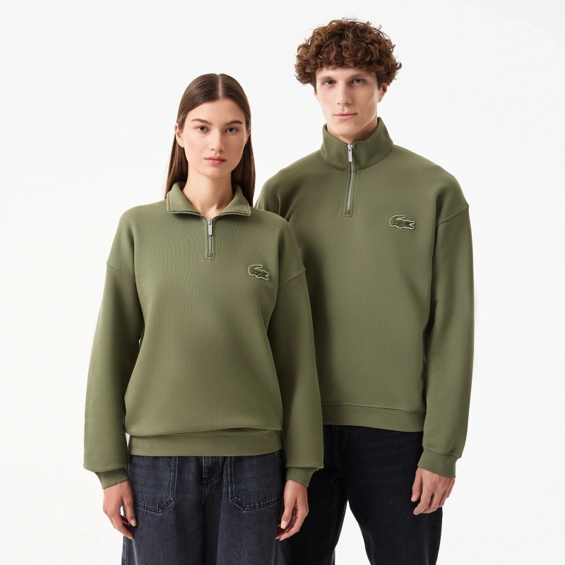 Толстовка Lacoste унисекс с молнией и высоким воротом