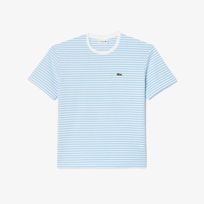 Мужская полосатая Футболка Lacoste из плотного хлопка