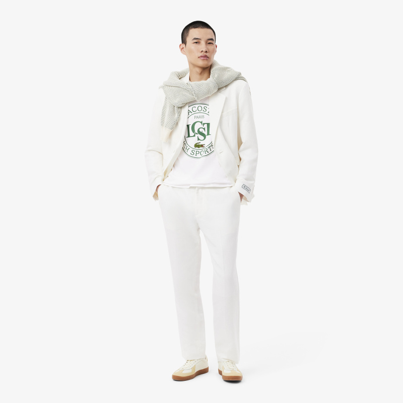 Мужская футболка Lacoste из плотного хлопка с принтом