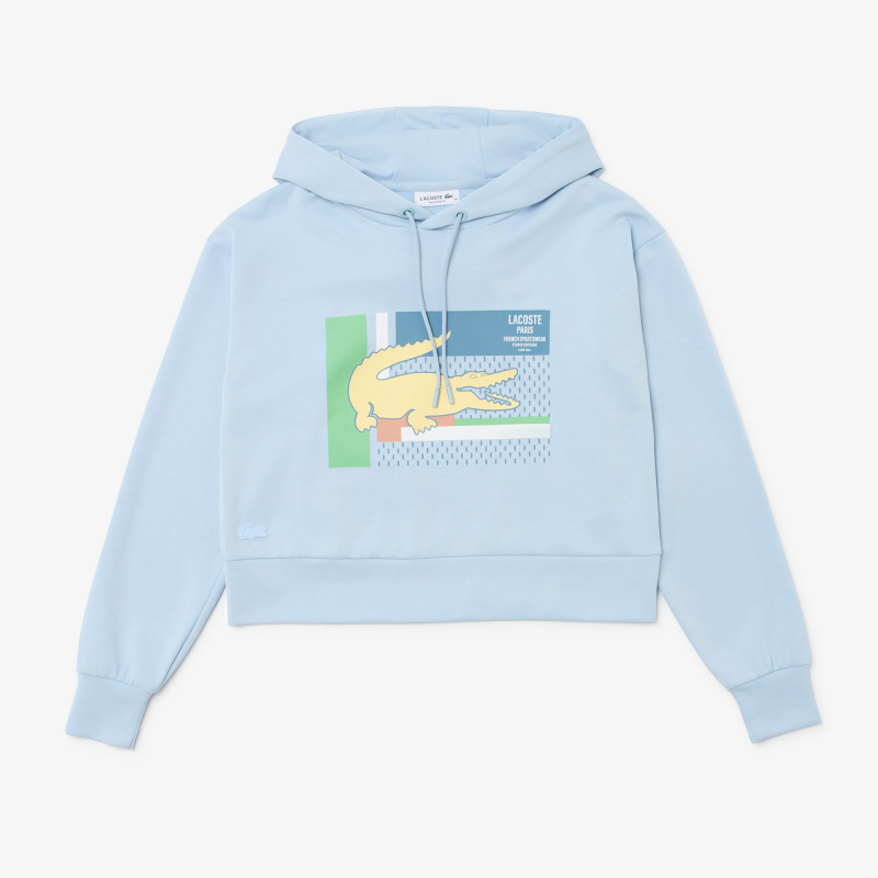 Женская короткая толстовка Lacoste с капюшоном