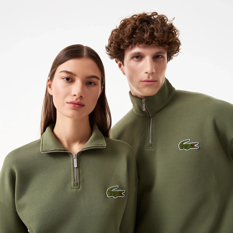 Толстовка Lacoste унисекс с молнией и высоким воротом