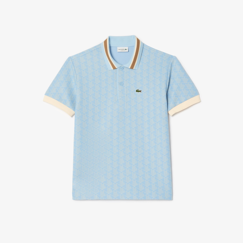Мужское поло Lacoste классического кроя с монограммой