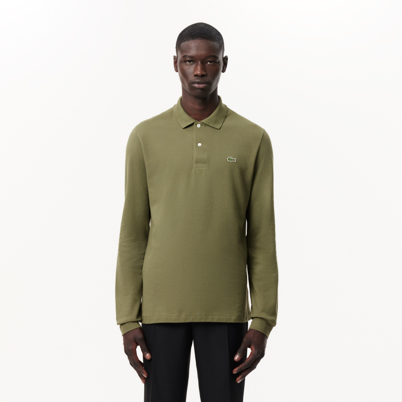 Мужское поло Lacoste L.13.12 классического кроя с длинным рукавом