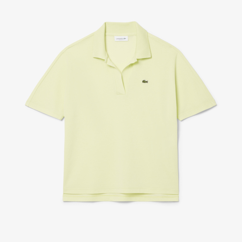 Женская рубашка-поло Lacoste из струящегося хлопка свободного кроя