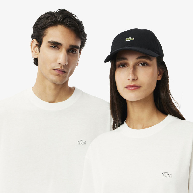 Футболка Lacoste унисекс свободного кроя из органического хлопка