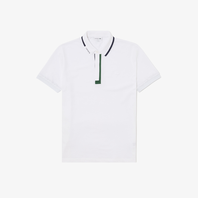 Мужское поло Lacoste с контрастным воротом