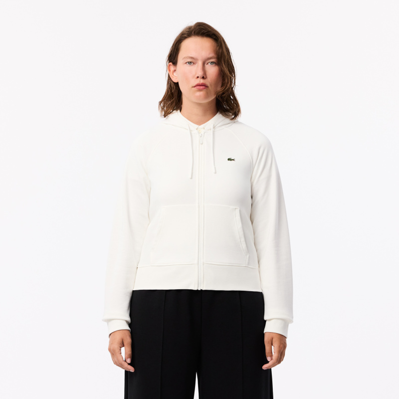 Женская флисовая толстовка Lacoste с капюшоном на молнии