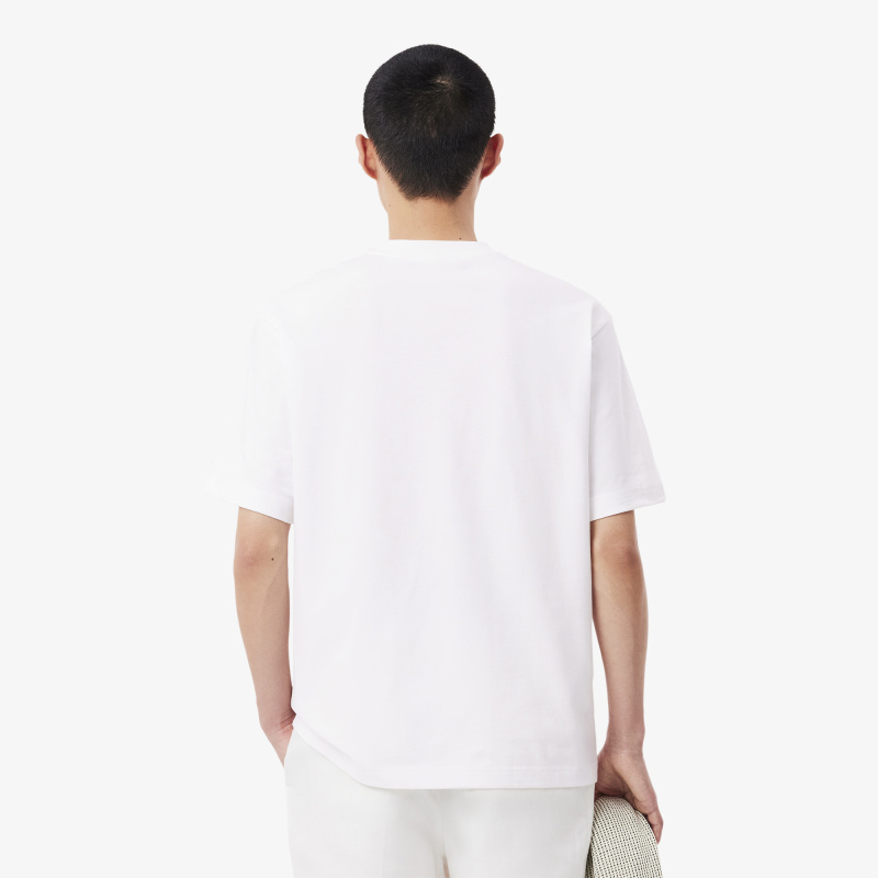 Мужская футболка Lacoste из плотного хлопка с принтом