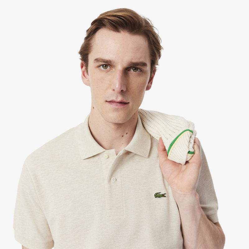 Мужское поло L.12.12 из меланжевой ткани