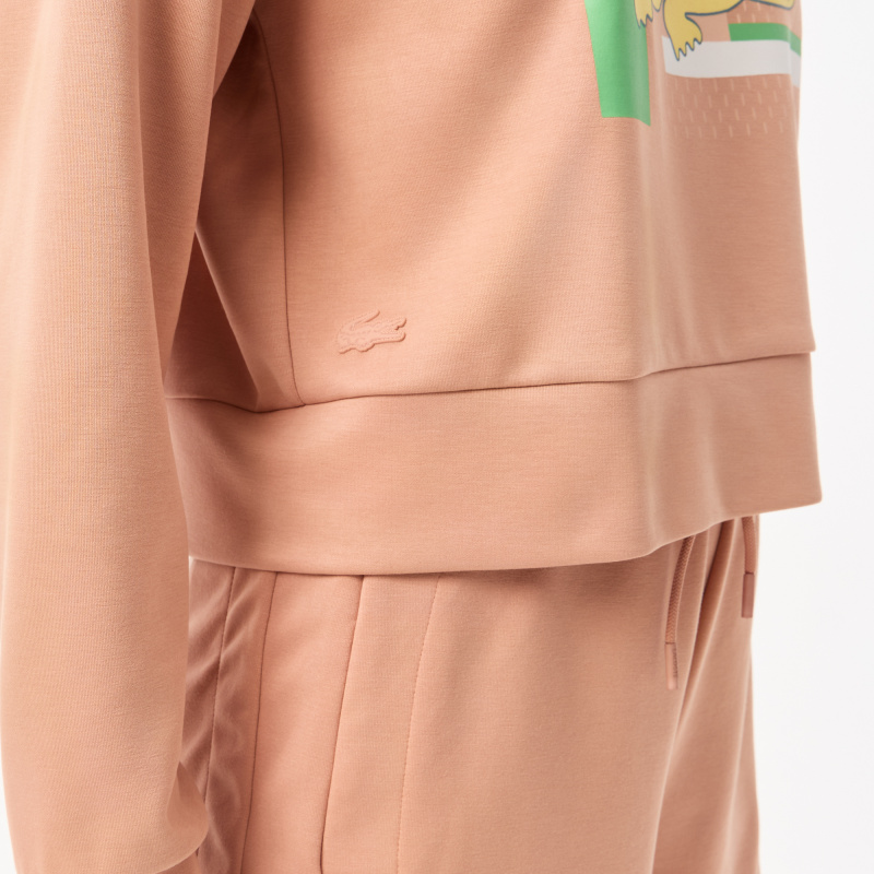 Женская короткая толстовка Lacoste с капюшоном