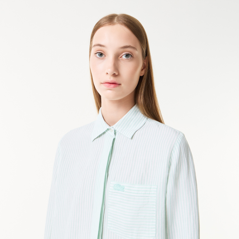 Женская лёгкая рубашка Lacoste из льна