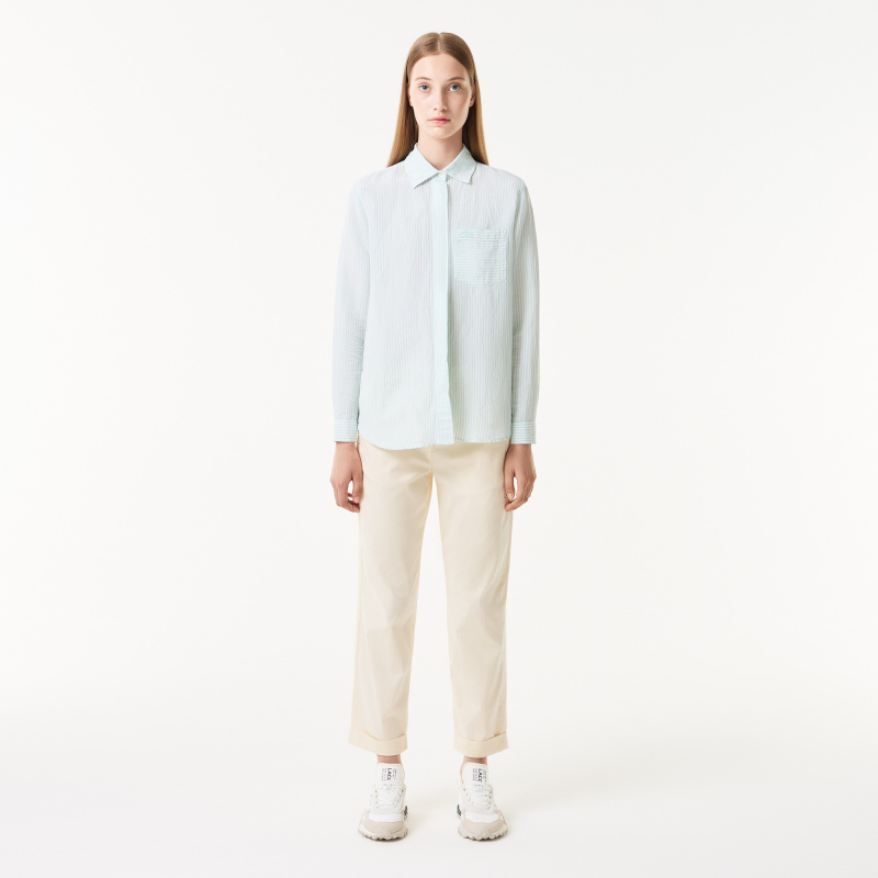 Женская лёгкая рубашка Lacoste из льна