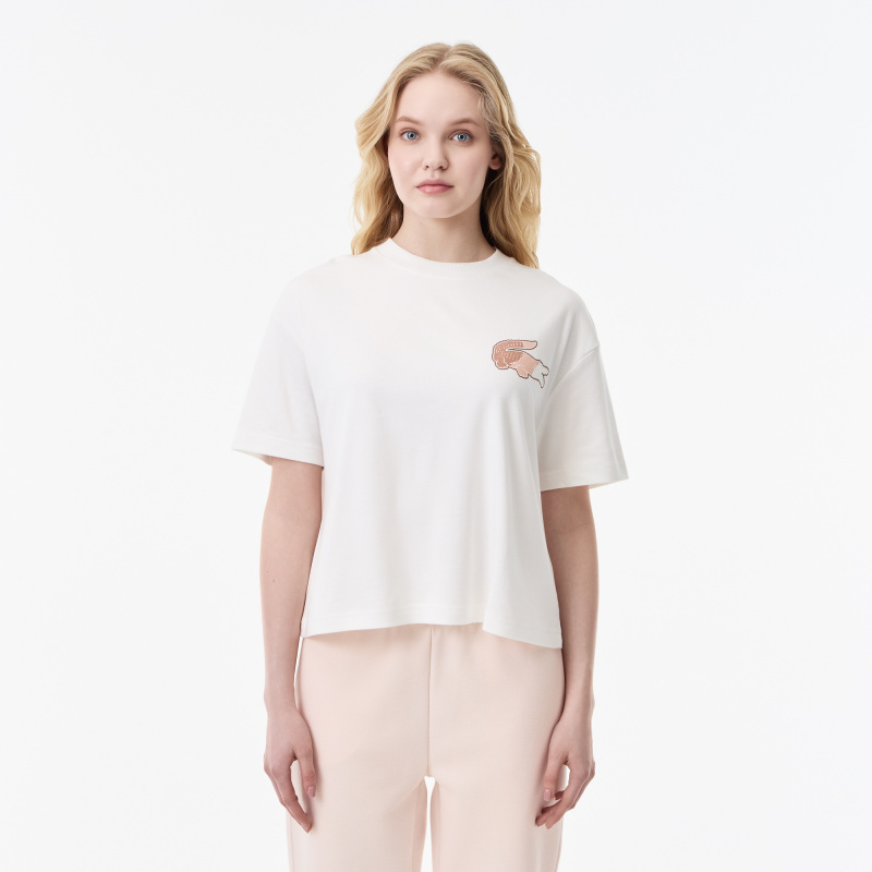 Женская футболка Lacoste из хлопка