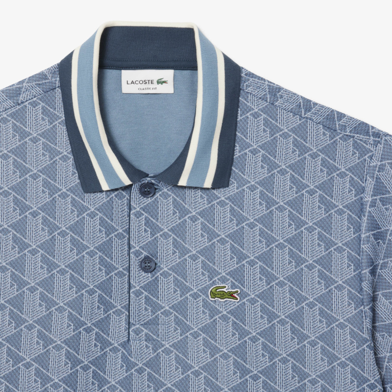 Мужское поло Lacoste классического кроя с монограммой