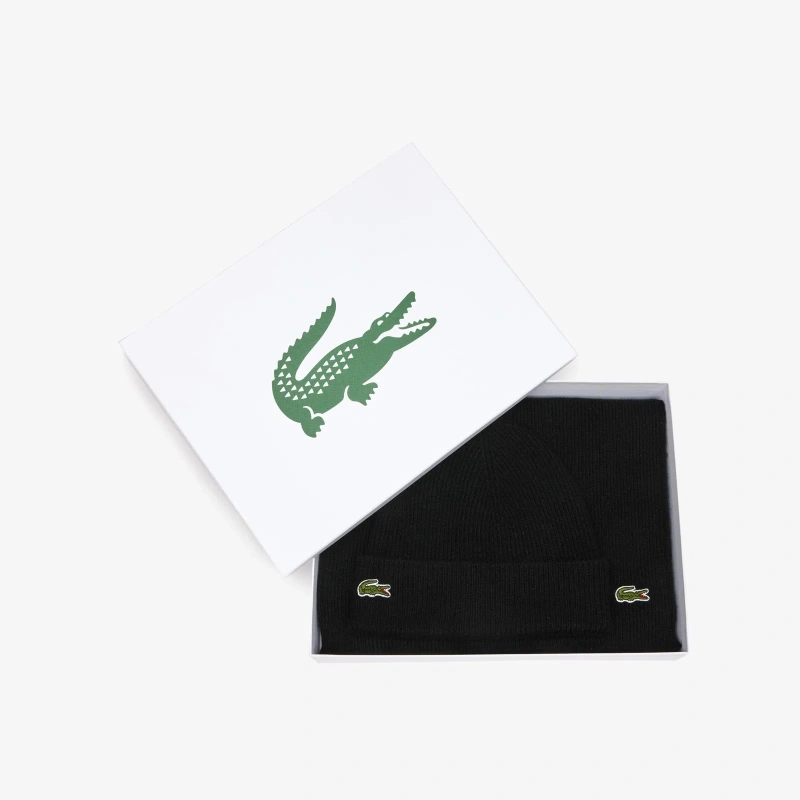 Вязанная шерстяная шапка Lacoste унисекс