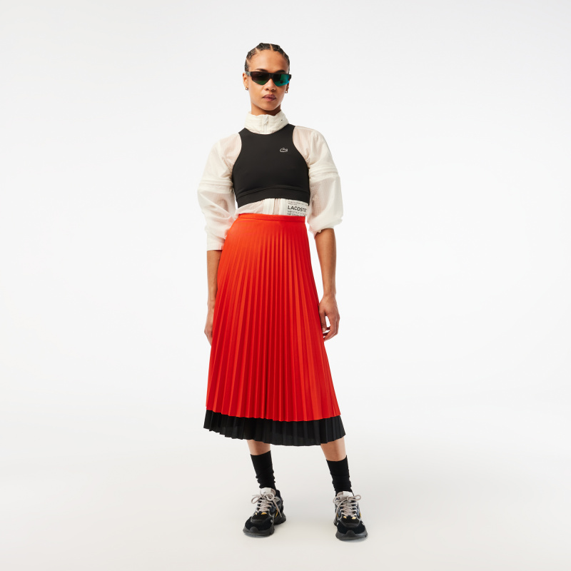 Женская плиссированная юбка Lacoste