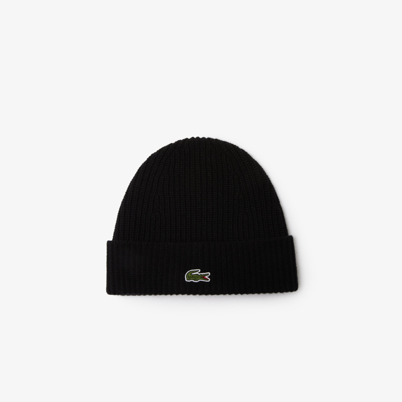 Вязаная шапка-бини Lacoste из шерсти
