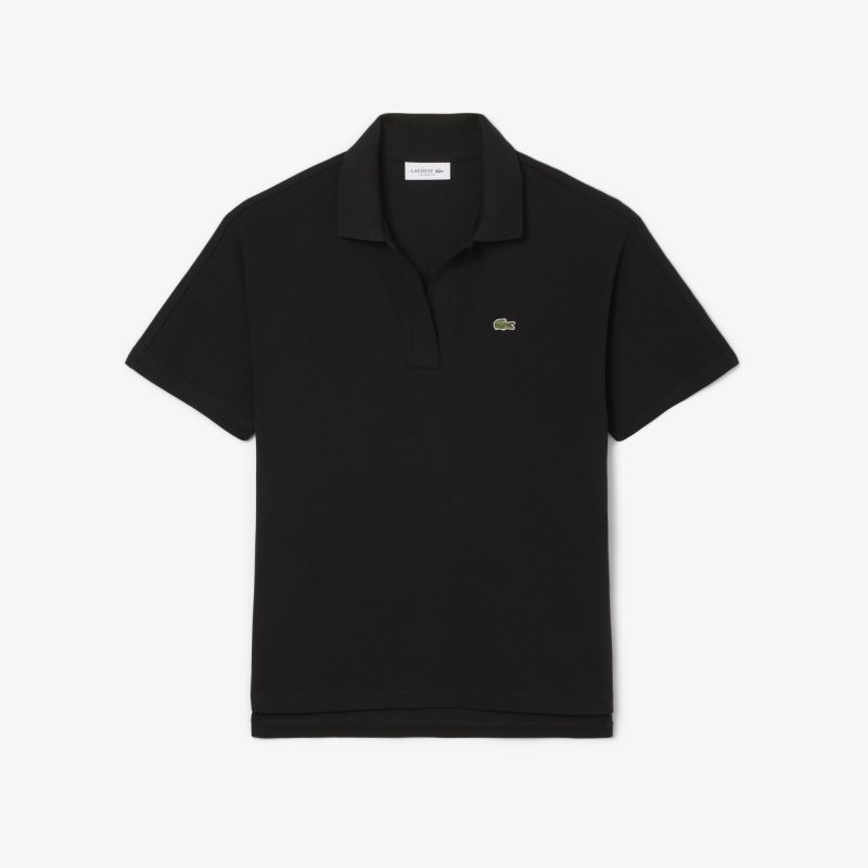 Женская рубашка-поло Lacoste из струящегося хлопка свободного кроя
