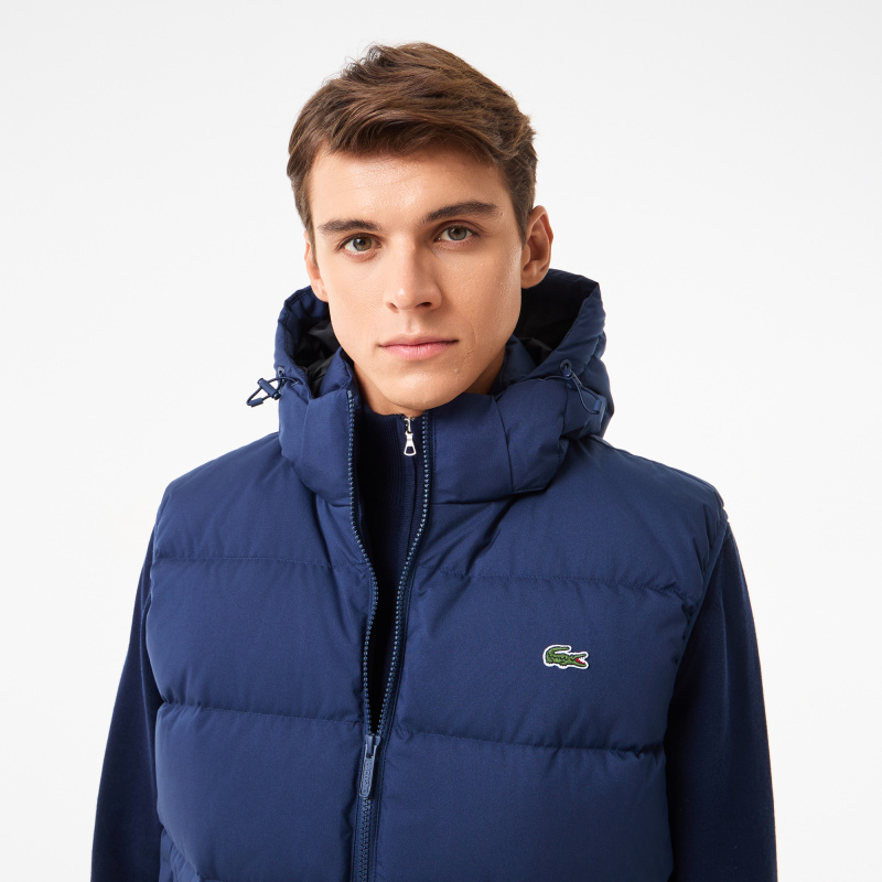 Мужской утеплённый жилет Lacoste с капюшоном