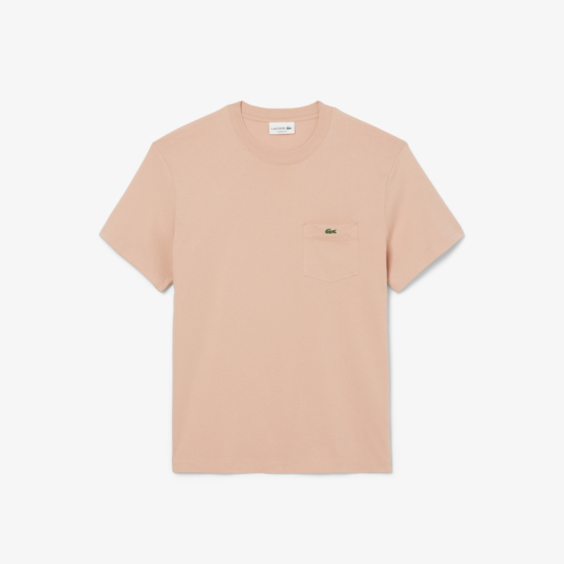 Мужская футболка Lacoste из хлопка с нагрудным карманом