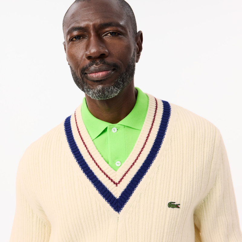 Мужской свитер Lacoste из кардочесаной шерсти