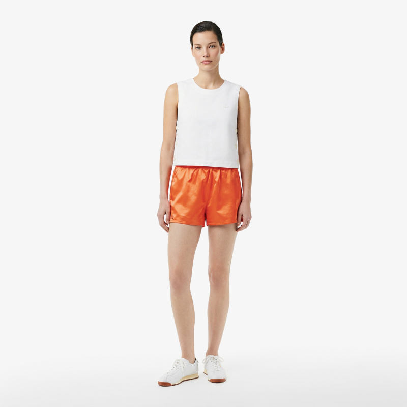 Женский хлопковый топ Lacoste из смеси льна