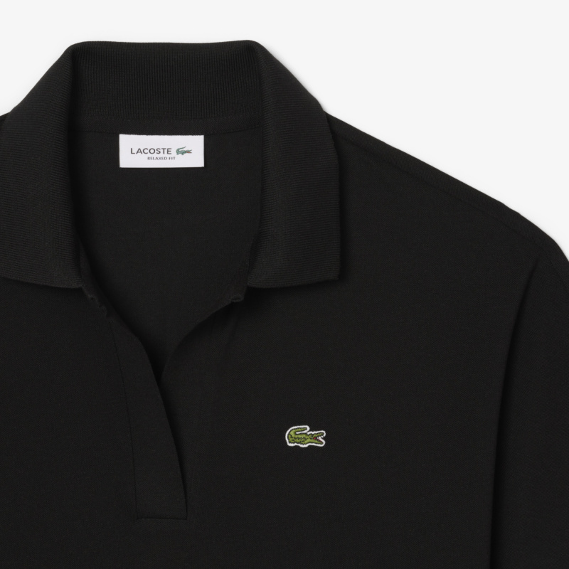 Женская рубашка-поло Lacoste из струящегося хлопка свободного кроя